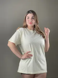 Layla's Oversized Rhinestone T Shirt - Comfy & Trending Style