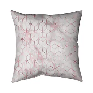 212 MAIN 16x16 in. Durable Soft Padded Cushion - Modern Abstract Geometric Grid Polyester Print, UV-Protected Home Decor Textile (Model 5542-1616-PA1-3) | Durable Cushions