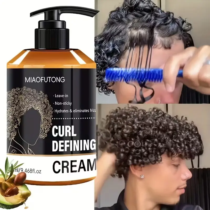 Curl Defining Cream, Deep Moisturizing Hair Cream, Hair Care & Styling Product, Curly Hair Products, Curly Haircare for Women & Men, Suitable for Wavy Curls, Defined Curls, Perfect Curls, Hydrating, Haircare, Moisturizer, Moisture