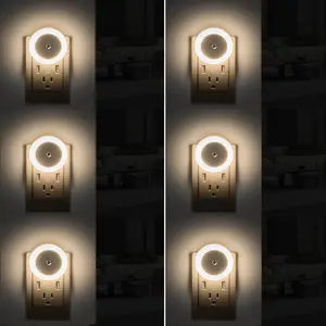 Night Light, Night Lights Plug into Wall 6-Pack, Plug in Night Light, Dusk to Dawn Nightlight Led Night Lights for Bedroom, Bathroom, Hallway Warm White Home Lighting SpringStatements