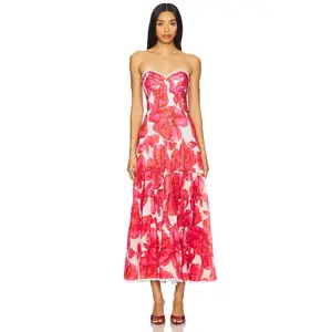 Charo Ruiz Ibiza Ambar Long Dress in White Blossom