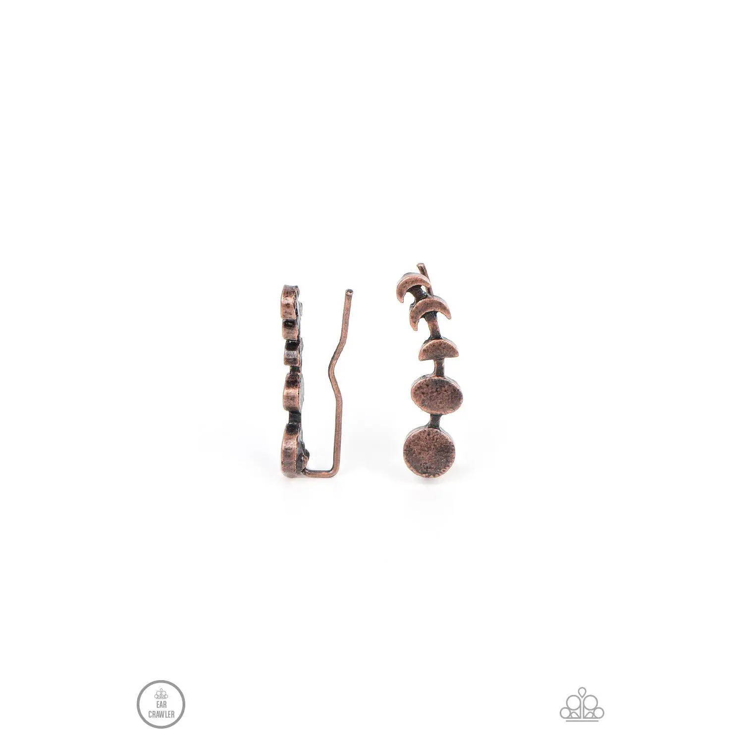 Its Just a Phase - Copper Moon Phases Crawler Earrings - Paparazzi