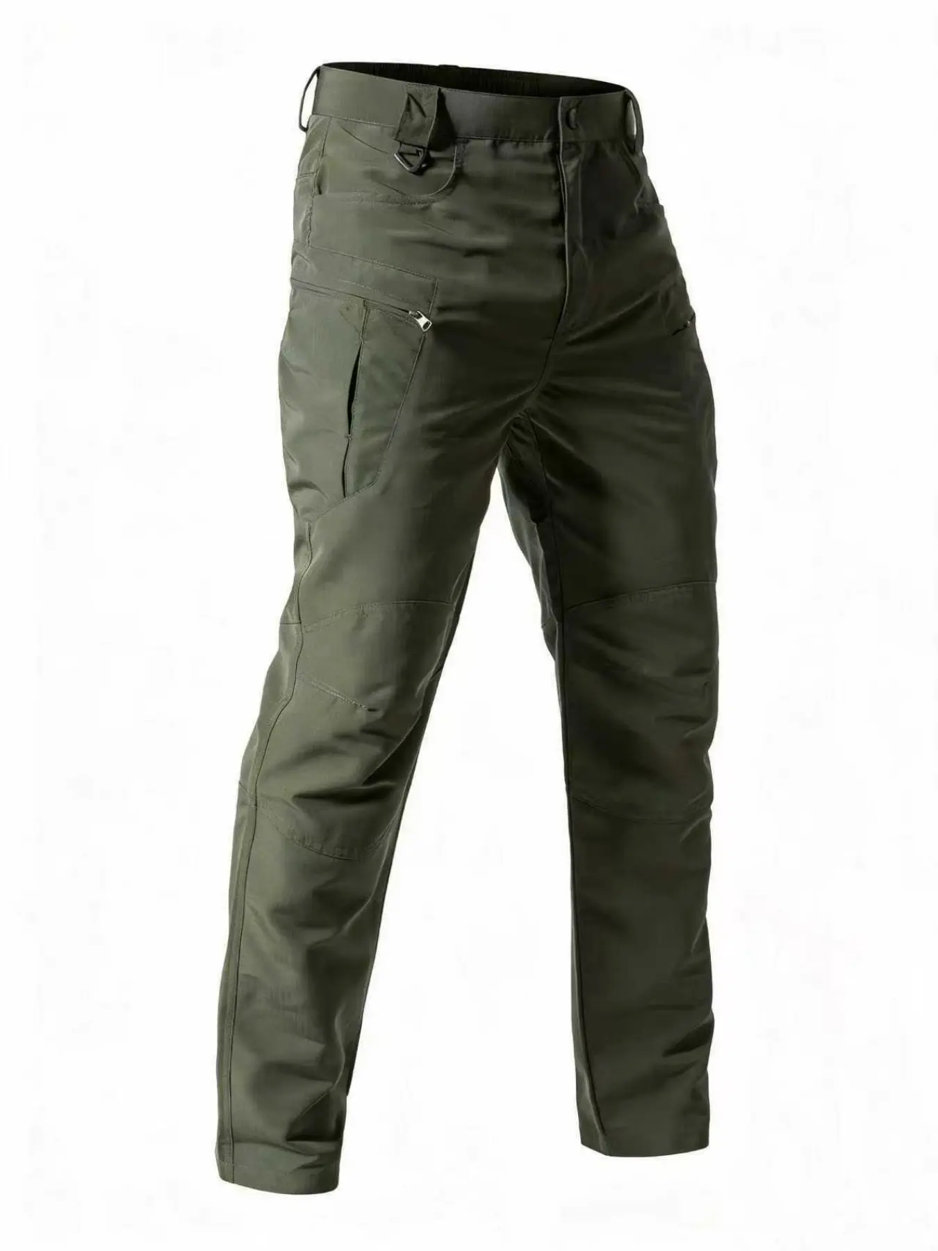 Men's Multifunctional Tactical Work Pants, Casual Outdoor, Casual Non Stretch, Durable Non-Elastic Fabric, Zip Pockets, Casual Zipper Pocket, Casual Fitted Pockets, Ideal for Hiking and Casual Wear, No Belt Included