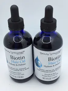 Beauty Untouched Biotin Hair Oil Hydrate and Defrizz  2 bottles of 4 oz each- Moisturizing Treatment for Improved Hair Health. care