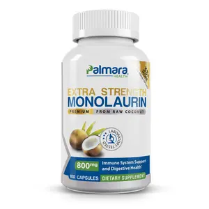 Monolaurin 800mg – Extra Strength Formula for Immune and Digestive Health, 100 Capsules | Palmara Health