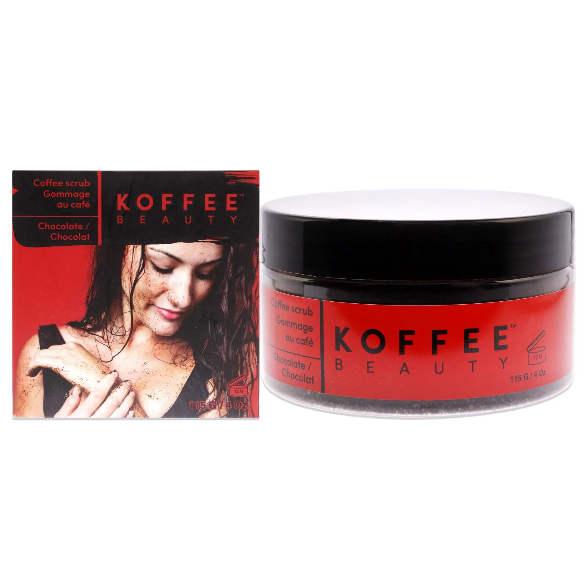 Koffee Beauty Unisex Chocolate Coffee Scrub - 4oz Body Care Cleanser for Exfoliation, Body Care Routine