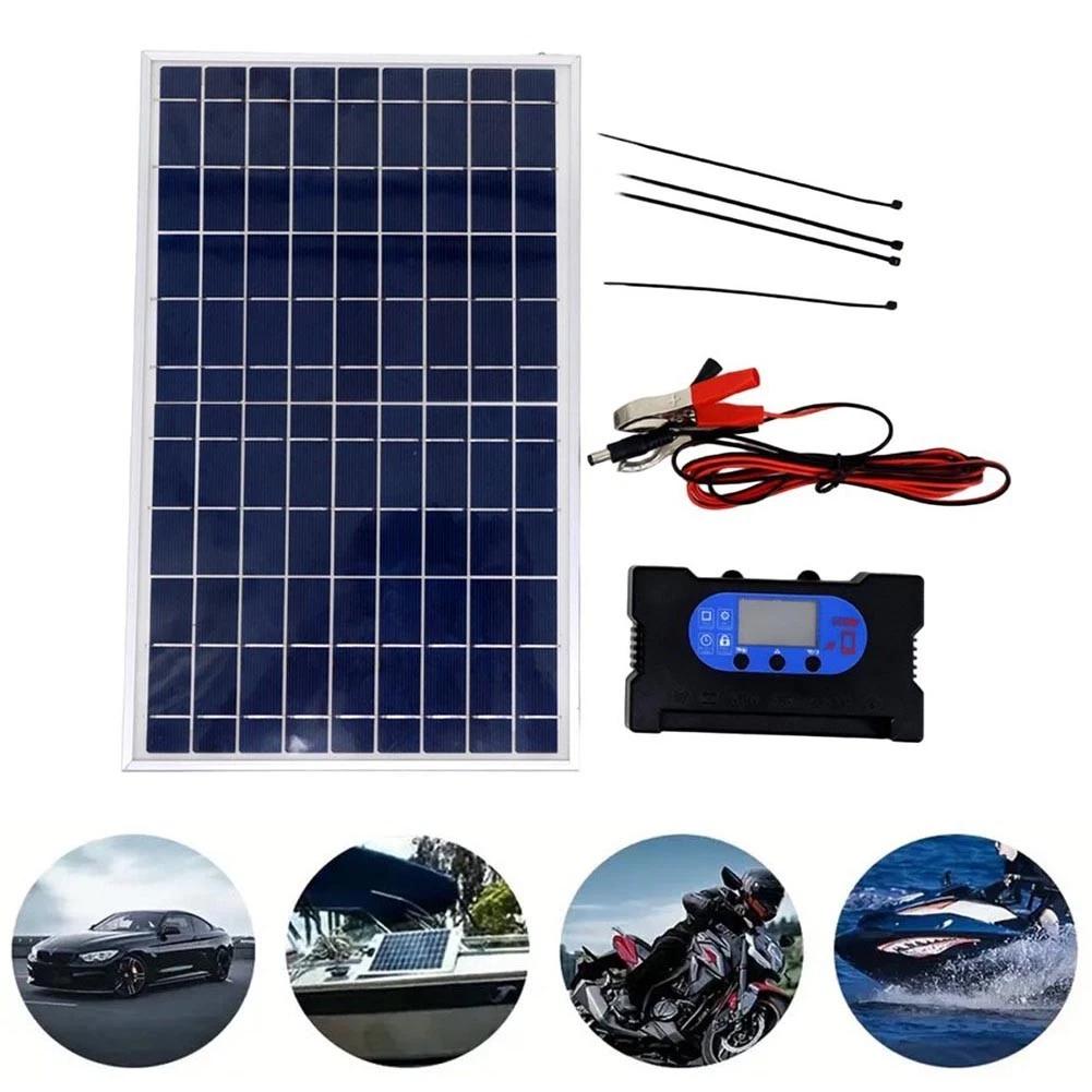 Flexible solar panel with controller and charging accessories