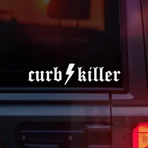Curb Killer Vinyl Car Decal Sticker, Car Decals For Women, Goth Bumper Sticker, New Driver Gift