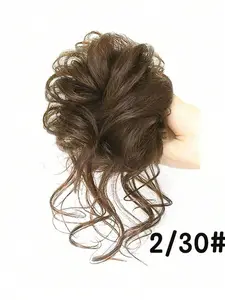 Women Synthetic Hair Bun Elastic Ponytail Fake Hair Band, Synthetic Wavy Curly, Curly Messy Style, 1 Piece, Perfect for Daily Use and Styling, Synthetic Hairpieces