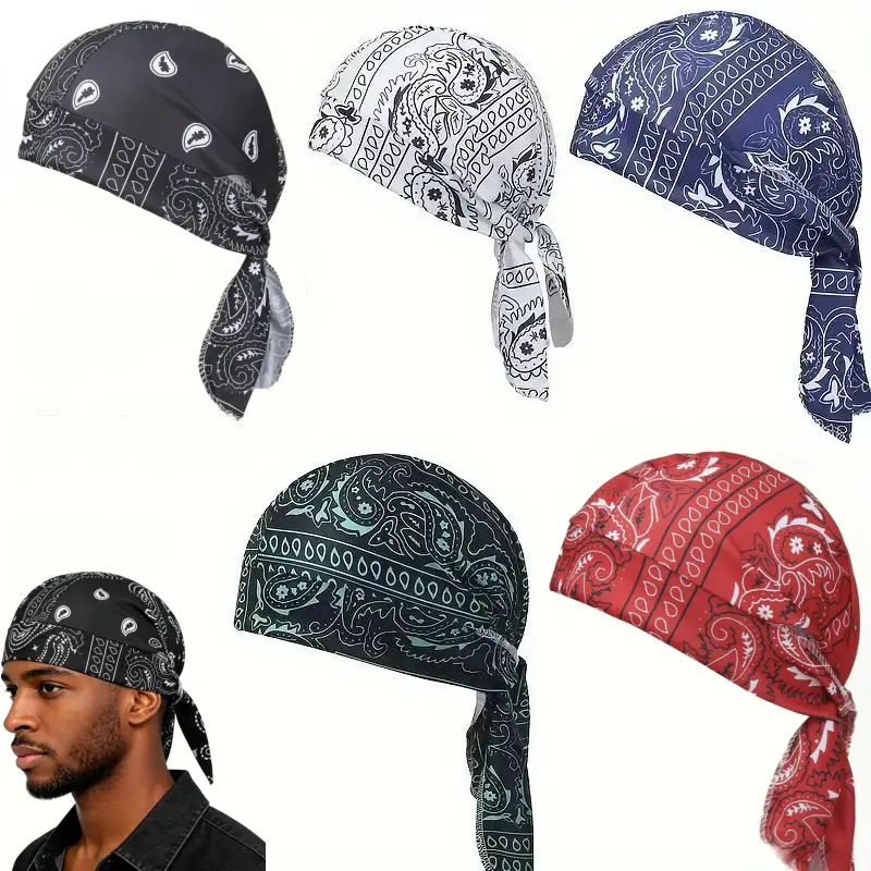 Cooling Helmet Liners - Do Rag Skull Caps for Men - Cooling Head Wraps, Hard Hat Liner - Motorcycle Pirate Bandana