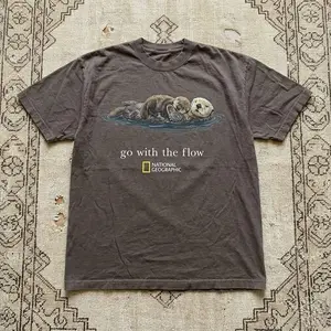 National Geographic "Go with the Flow" Unisex T-Shirt, Premium Cotton T-Shirt, Soft Cotton, Full Size, Gift For Men & Women
