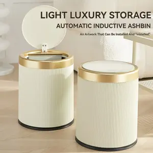 12/13/14L Garbage Bin Sensor Trash Can Odor-Sealing Rubbish Bin Large Capacity with Cover Smart Induction Garbage Can For Home Kitchen Bathroom Toilet Versatile Style Nordic style Automatic Indoor Recycling Bins