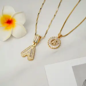 XINCY Jewelry 2 Pack Initial Letter Pendant Necklaces Golden with Adjustable 17''-19'' Chain for Women Valentine's Day Gift Set for Adults