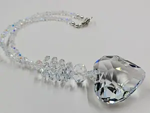 Rear View Mirror Charm/Suncatcher 10", Heart 2x2" Many sizes of AB Crystals for lots of Bling. Sale, Best Heart Gift Love Sparkle Shine