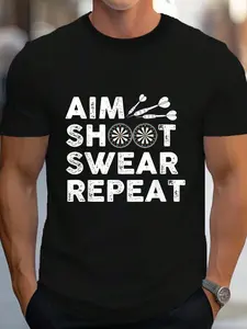 100% Cotton Cool Darts Art For Men Dart Player Throwing Sport T-Shirt Women's Men's Graphic Tee Crew Neck summer vacation Tops