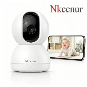 NKCCUNR 3MP Indoor Security Camera WiFi, 355° Pan & Tilt with Smart Motion Tracking, Night Vision, 2-Way Audio, Dual-Band 2.4GHz/5GHz WiFi, Cloud Storage, Home Camera for Baby Monitor, Pets, Nanny & Elder Care