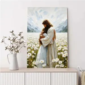 His Love Christian Wall Art Jesus Hugging Woman Jesus  Art Bible Art Jesus with Woman Print Jesus Canvas posters, room decorations, wall art, suitable for gifts for family and friends