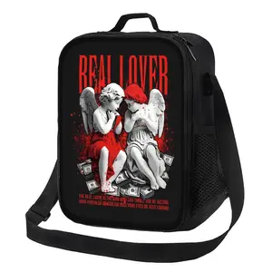 Real Lover Lunch Bag Angel Casual Street Style Lunch Box for Everyday Use