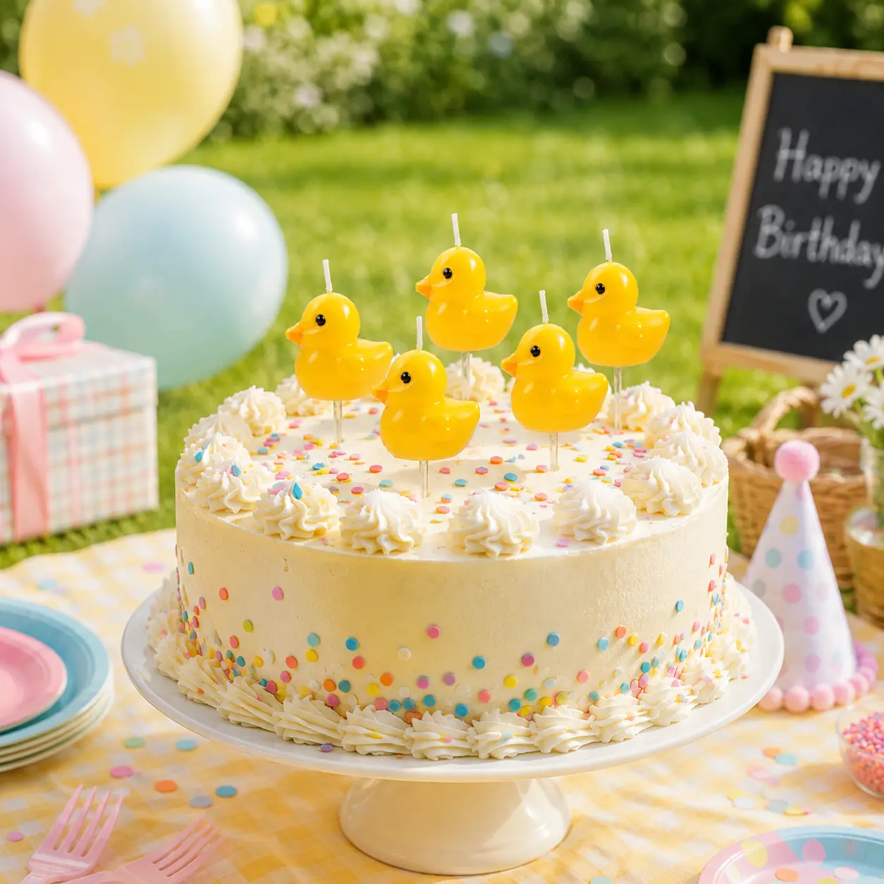 Yellow Duck Birthday Candles, Cute Duck Shaped Cake Candles for Birthday Cake Decorations & Party Supplies