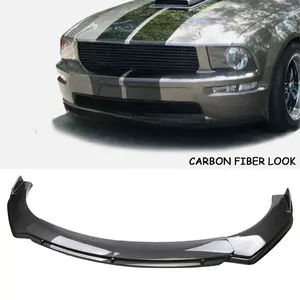 For 05-09 Ford Mustang GT Carbon Fiber Style Front Bumper Lip Spoiler Splitter