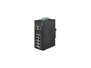 PLANET IGS-1020TF Industrial 8-Port 10/100/1000T + 2-Port 100/1000X SFP Ethernet Switch (-40~75 Degrees C)