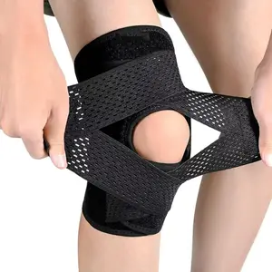 Knee Brace with Side Stabilizers for ACL MCL Meniscus Tear & Arthritis Pain Relief Adjustable & Injury Recovery Breathable Knee Support for Men & Women football gear Healthcare Tool Black