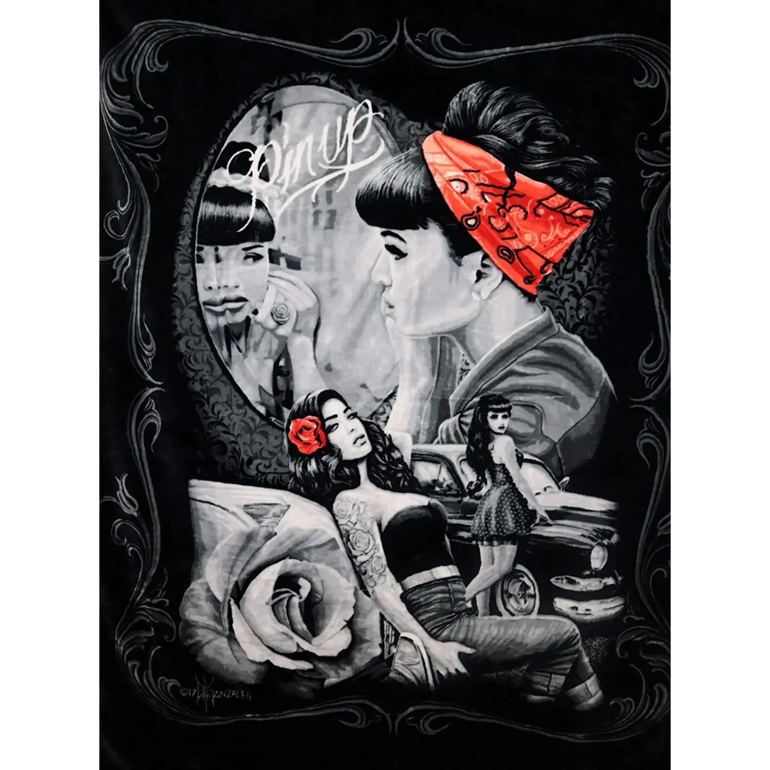 8lb Heavyweight Soft Queen Blanket, Officially Licensed, Mexican Style Pin Up