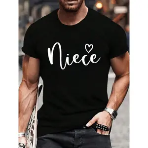 100% Cotton Niece Gifts For Women Heart Mother's Day Niece T-Shirt Women's Men's Graphic Tee Crew Neck summer vacation Tops