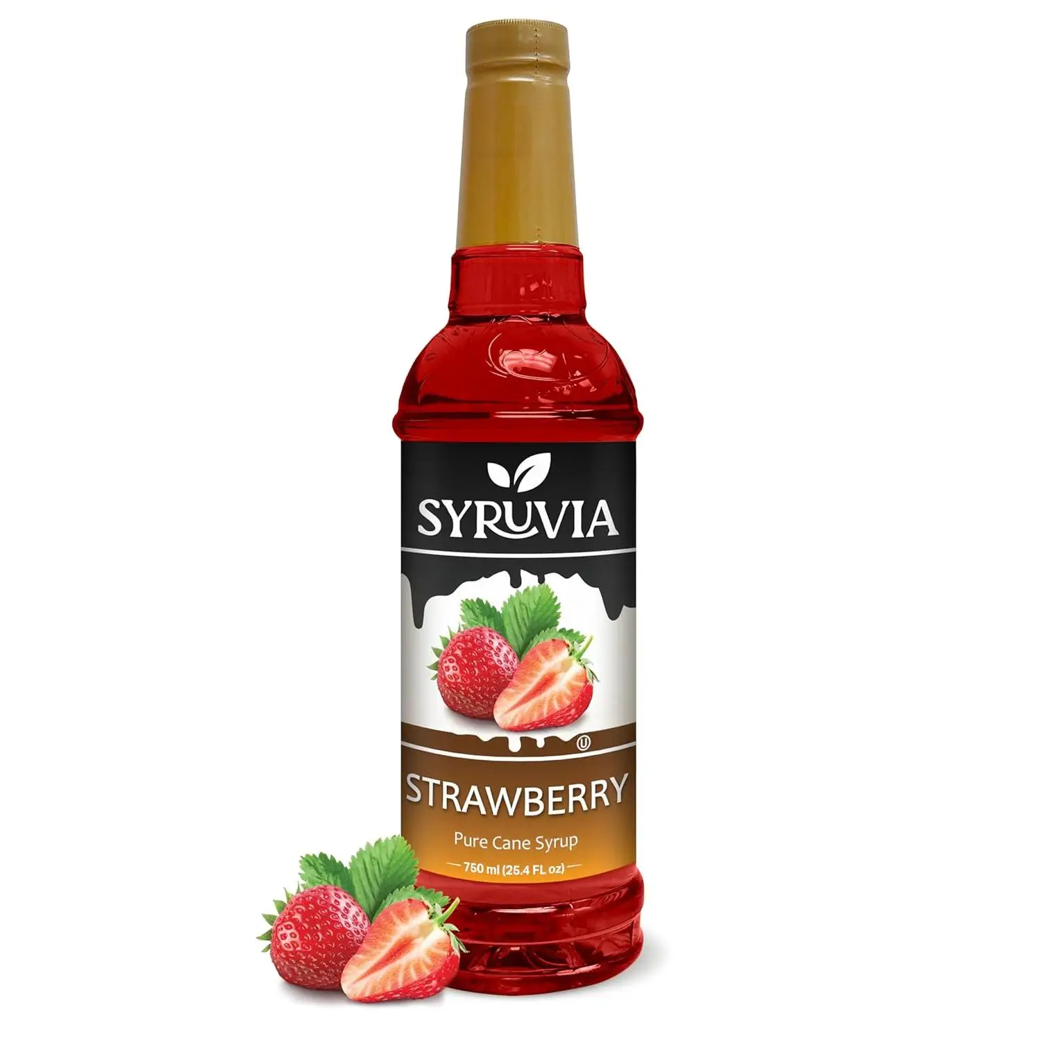 Syruvia Strawberry Syrup 25.4 fl oz- Sweet Strawberry Bliss in a Bottle – Kosher, Gluten-Free, Ideal for Elevating Your Culinary & Beverage Adventures