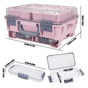 Three-Layer Fishing Tackle Box -  Fashion Style Solid Color, Secure Lock Closure, Normal Waterproof Level, ABS Material, Adjustable Compartments, Ideal for Travel & Christmas Festival