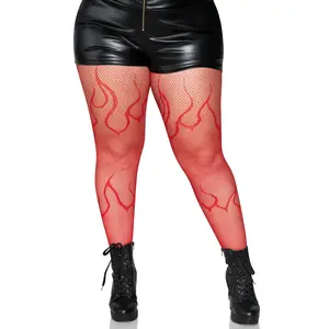 Flame Plus Fishnet Tights