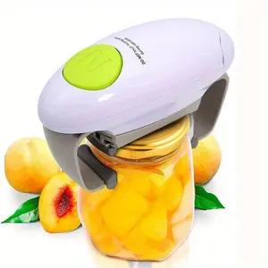 Electric Jar Opener for Seniors with Arthritis - High Torque Automatic Hands Free Battery Operated, Fits Most Jars, Strong for Weak Hands (Fresh white and green)