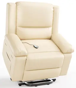 GARVEE Electric Lift Recliner Chair - Heat and Massage, PU Leather Power Lift Recliner for Elderly & Mobility Impaired, Adjustable Back and Legs, Heavy Duty Lift Chair for Seniors