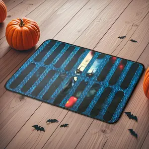 Creepy Halloween Clown Door Mat, Horror Movie Theme Door Mats, IT Pennywise Mat for Halloween, Spooky Season Front Porch Decor, Trick or Treats Rug