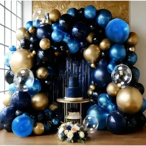 Navy Blue Black Balloon Arch Double Stuffed Dark Royal Blue Black  Balloon Garland Kit Banner Fringe Curtain Foil Balloons for Birthday Graduation Wedding Anniversary Space  Shower Decor