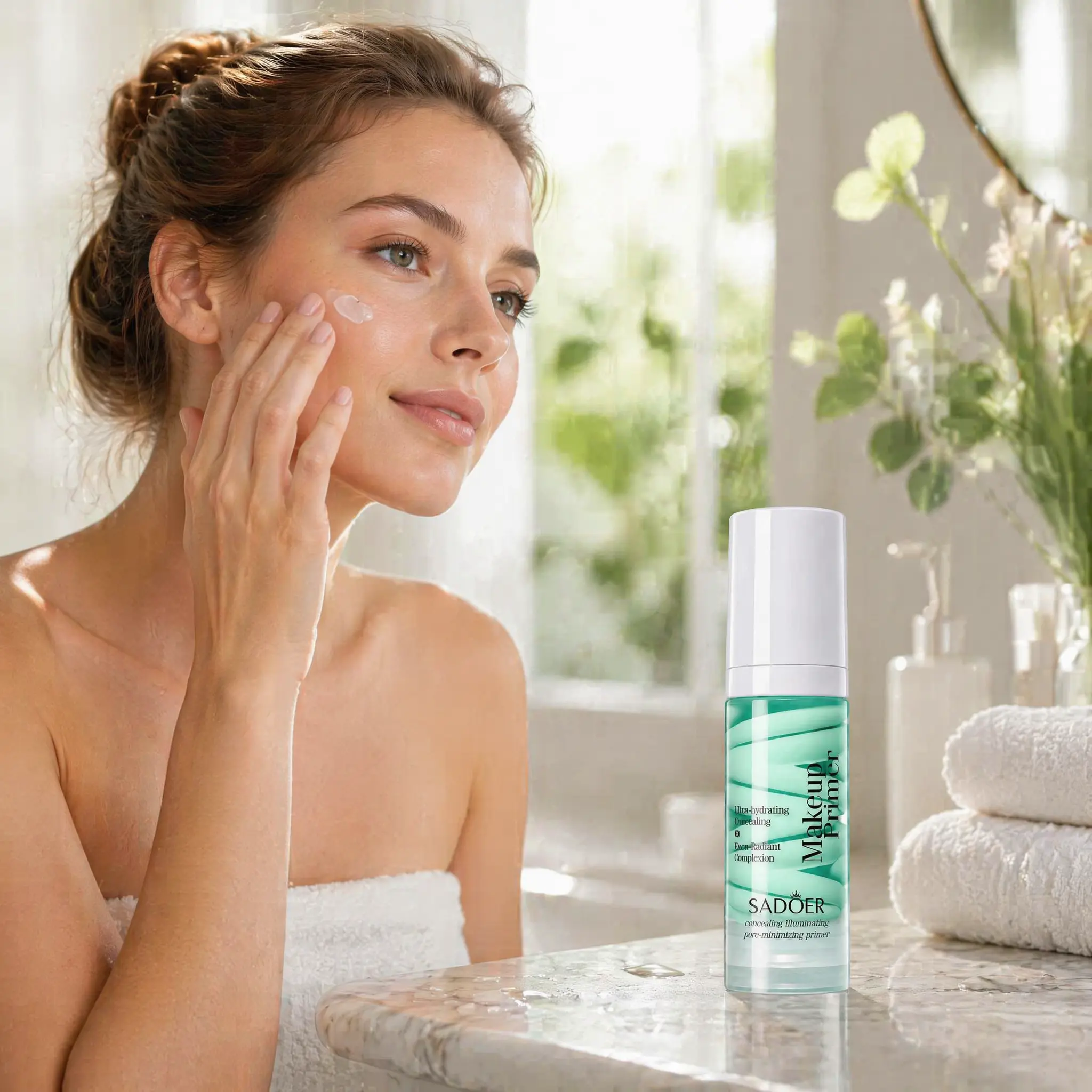 Hydrating Serum Makeup Primer, Smooth Fine Lines, Glowy Even Complexion, Keep Makeup On For 24H No Creasing