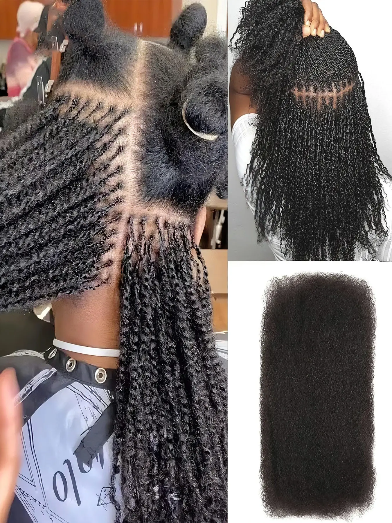 Kinky Curly Human Hair 30g/pcs, Unprocessed Brazilian Afro Kinky Bulk, Remy Hair Bundles for Braiding, Braiding Friendly, Natural Look, Raw Hair Bundles, Kinky Curly Texture