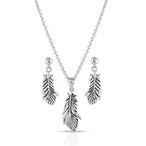 Montana Silversmiths Silver Feather Jewelry Set