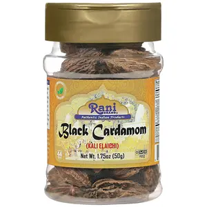 Rani Black Cardamom Pods (Kali Elachi) Whole Indian Spice 1.75oz (50g) PET Jar ~ Natural | Vegan | Gluten Friendly | NON-GMO | Kosher | Indian Origin