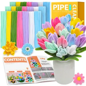 Pipe Cleaners, 480pcs Multi-Colored, Flower Making Kit, Arts and Craft Supplies, Pipe Cleaners Kit, Pipe Cleaners for Flowers, Craft Supplies Kit, Ideas for Art Project Activity.