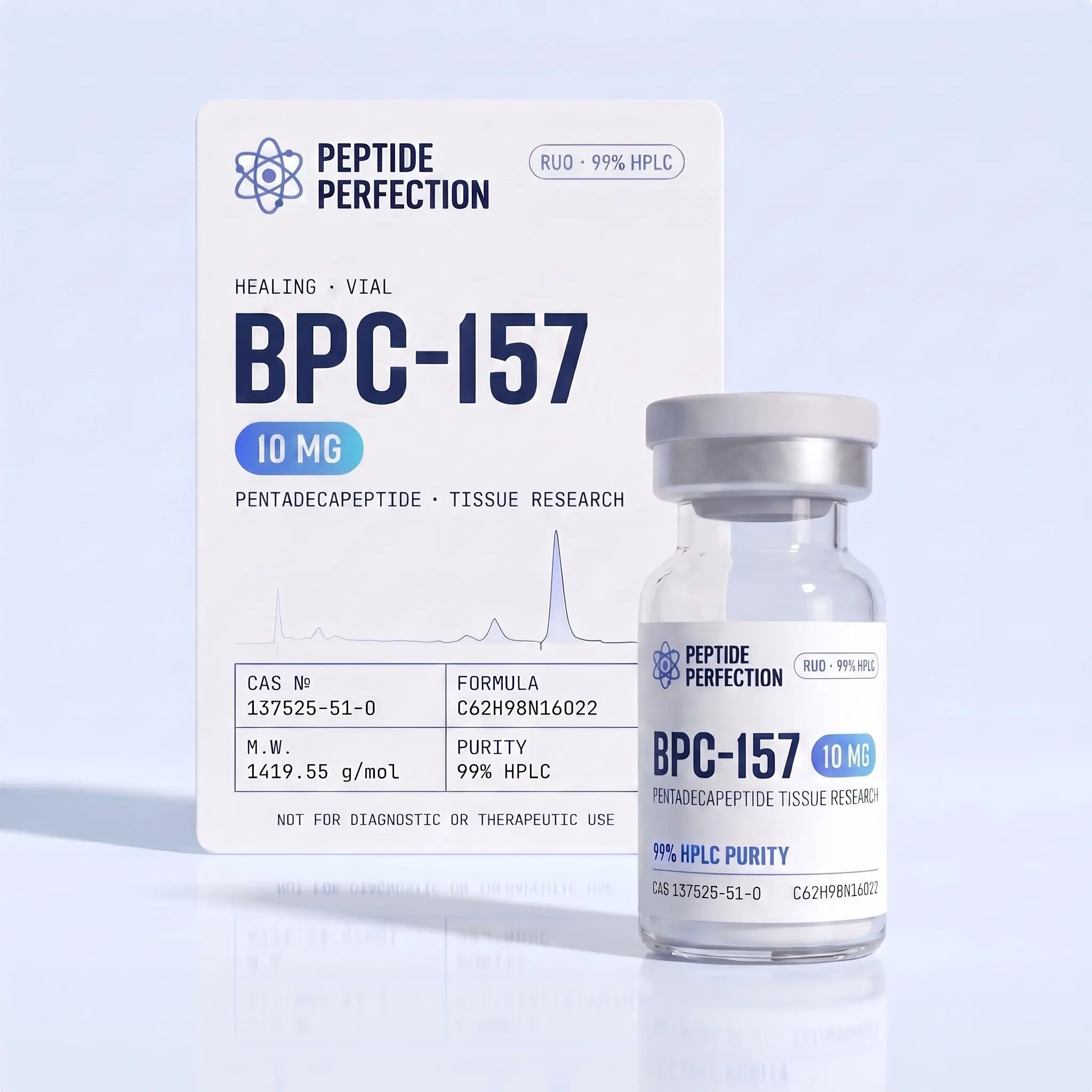 Laboratory Research Vial 10mg BPC-157 Pentadecapeptide Sealed Unit