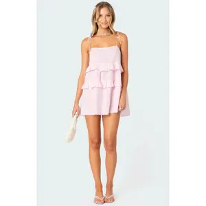 Edikted Women's Dorothia Sheer Linen Look Mini Dress