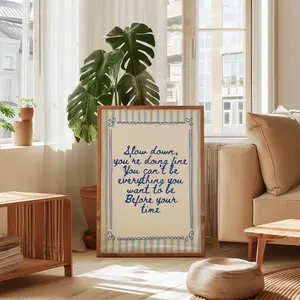 [Sale Up To 50%] Billy Vienna Lyrics Art Poster, Slow Down Youre Doing Fine Art Print (No Frame)