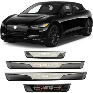 Car Accessories Side Entry Door Sill Plates For Jaguar F-Pace 2020 Car Stickers Guard Scuff Plate Protection Plastic Auto Parts Kick Panels Trim Cover