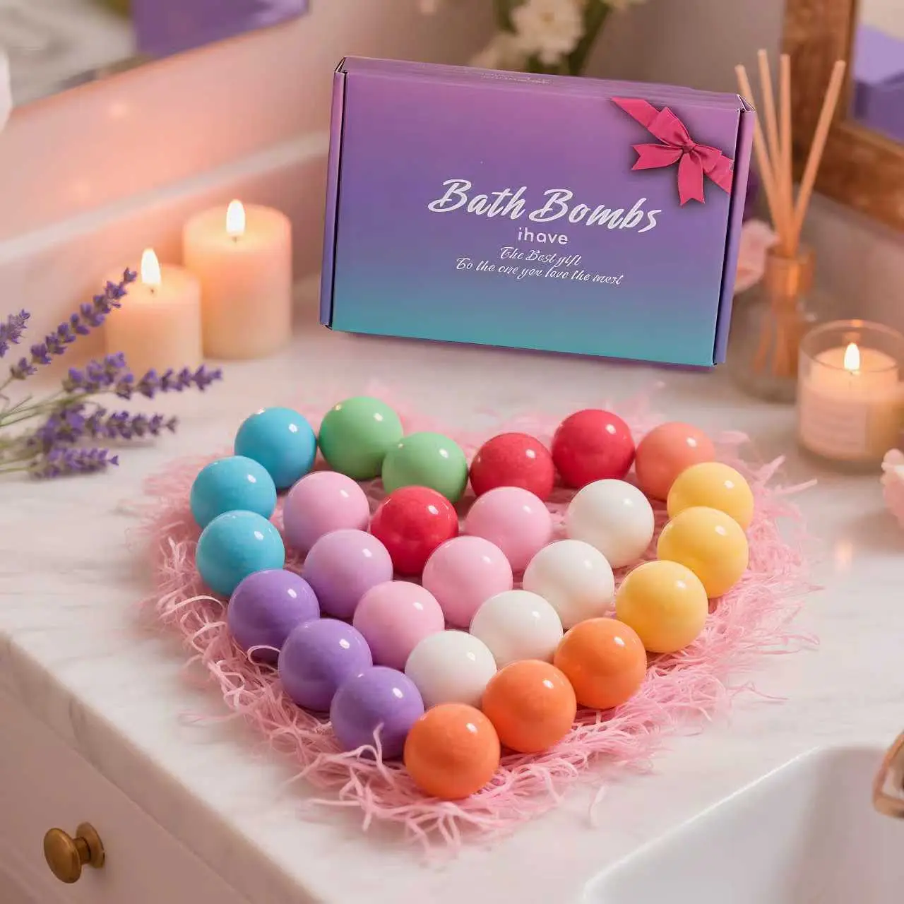 iHave Handmade Scented Soothing Halloween Bath Bombs for Women - 24pcs, 8 Fragrances (Lemon,Sakura,Eucalyptus,Lavender,Orange,Coconut,Vanilla,Rose) - Fizzy Body Care Spa Set, Holiday Gift Stocking Stuffer