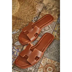 Biyanka Slip On Sandals - Tan