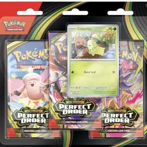 Pokémon Perfect Order Blister 3 Pack - Mega Evolution Trading Card Game Cards for Collectors
