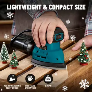 Electric Sander & Grinder with 12 Sandpaper Sheets, Dust Collection System - Corded Electric Tool Suitable for Paint Removal, Wood & Steel Preparation, Compatible for Small Space Sanding, Polishing, Grinding (for home DIY &)