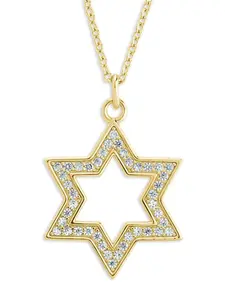 Pave CZ Star of David Pendant Necklace