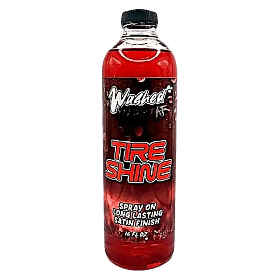 WashedAF Tire Shine - Water-Based Spray for Tire Dressing, Enhances Glossy Finish, No Solvents for Tires 16 FL Oz